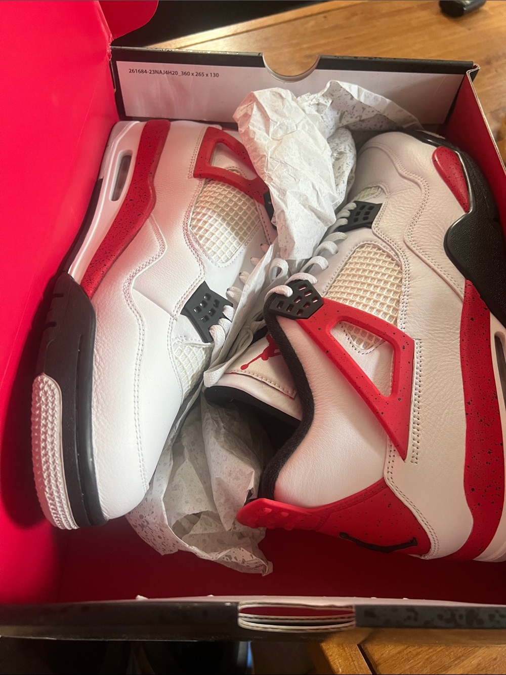 Jordan White/Red/Black Retro Basketball Sneakers